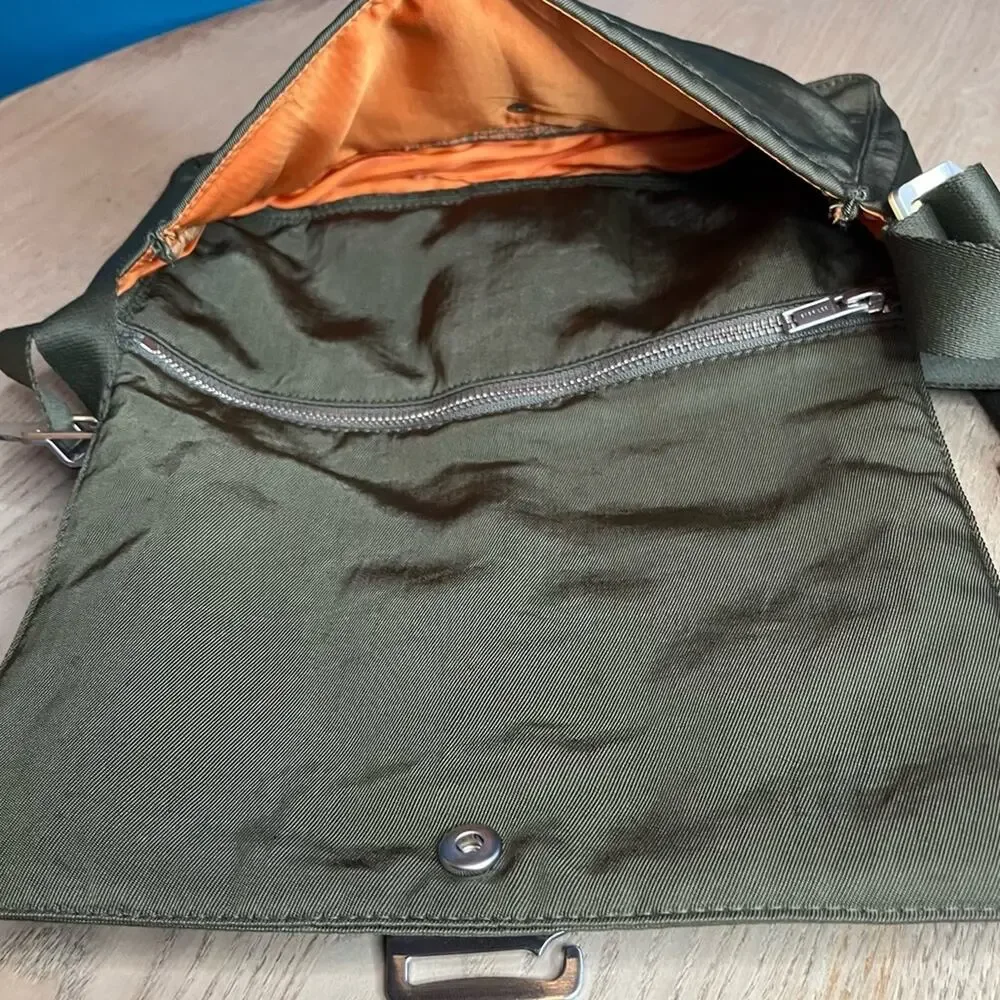 Dion Lee Utility Shoulder Bag Olive Green Twill Cargo Pockets Nylon Strap Y2K